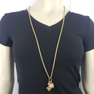 Carolee Goldtone Necklace w/ faux pearl Pendant